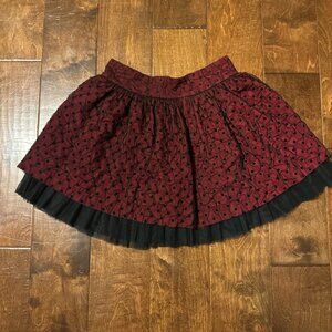 VINTAGE FLOCKING MESH DETAIL SKIRT